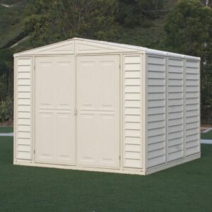 Duramax 00384 – 8'x8' Stronglasting DuraMate Vinyl Shed with Foundation Kit